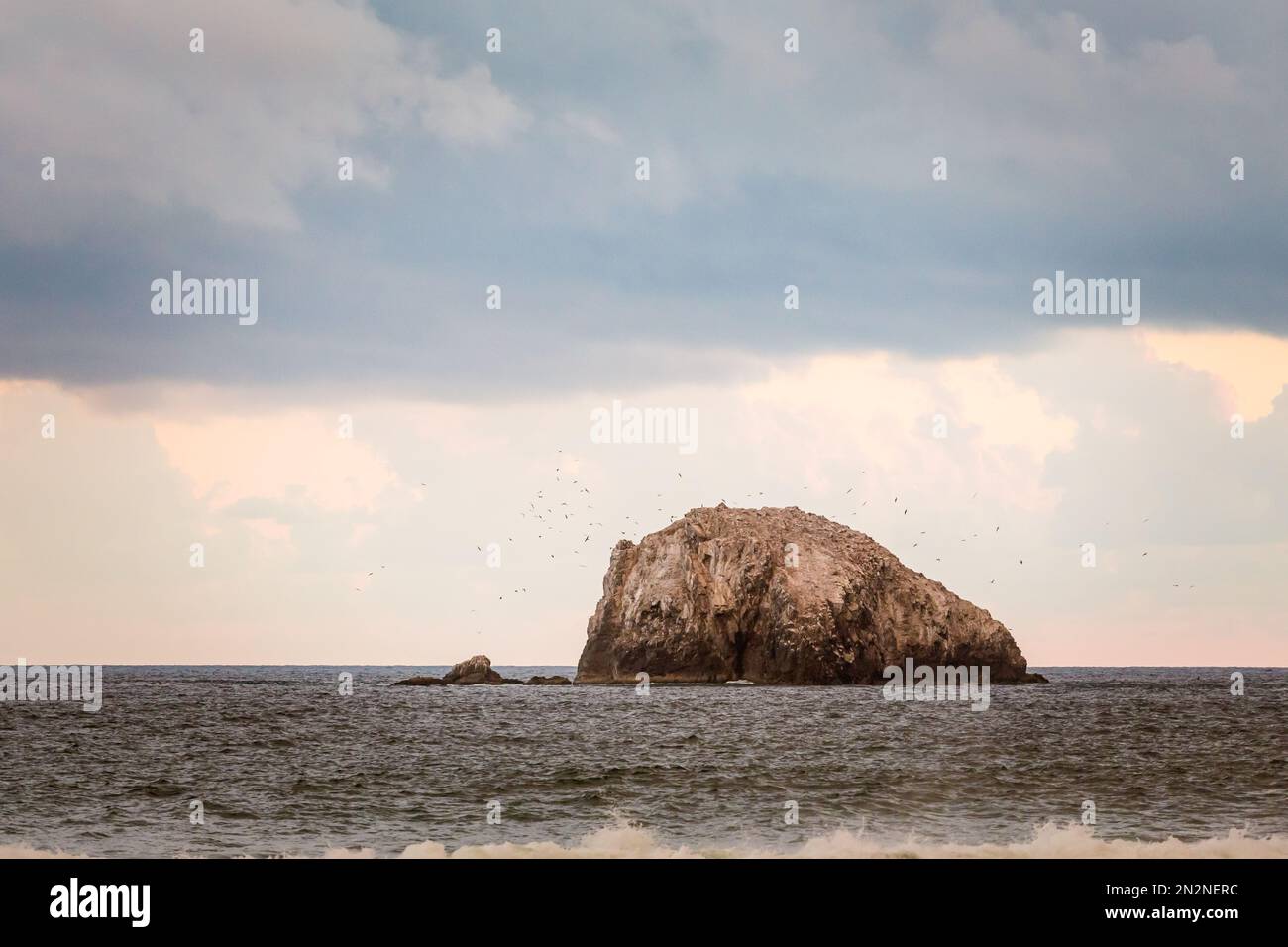 Beautiful Zipolite beach in Mexico. Stock Photo