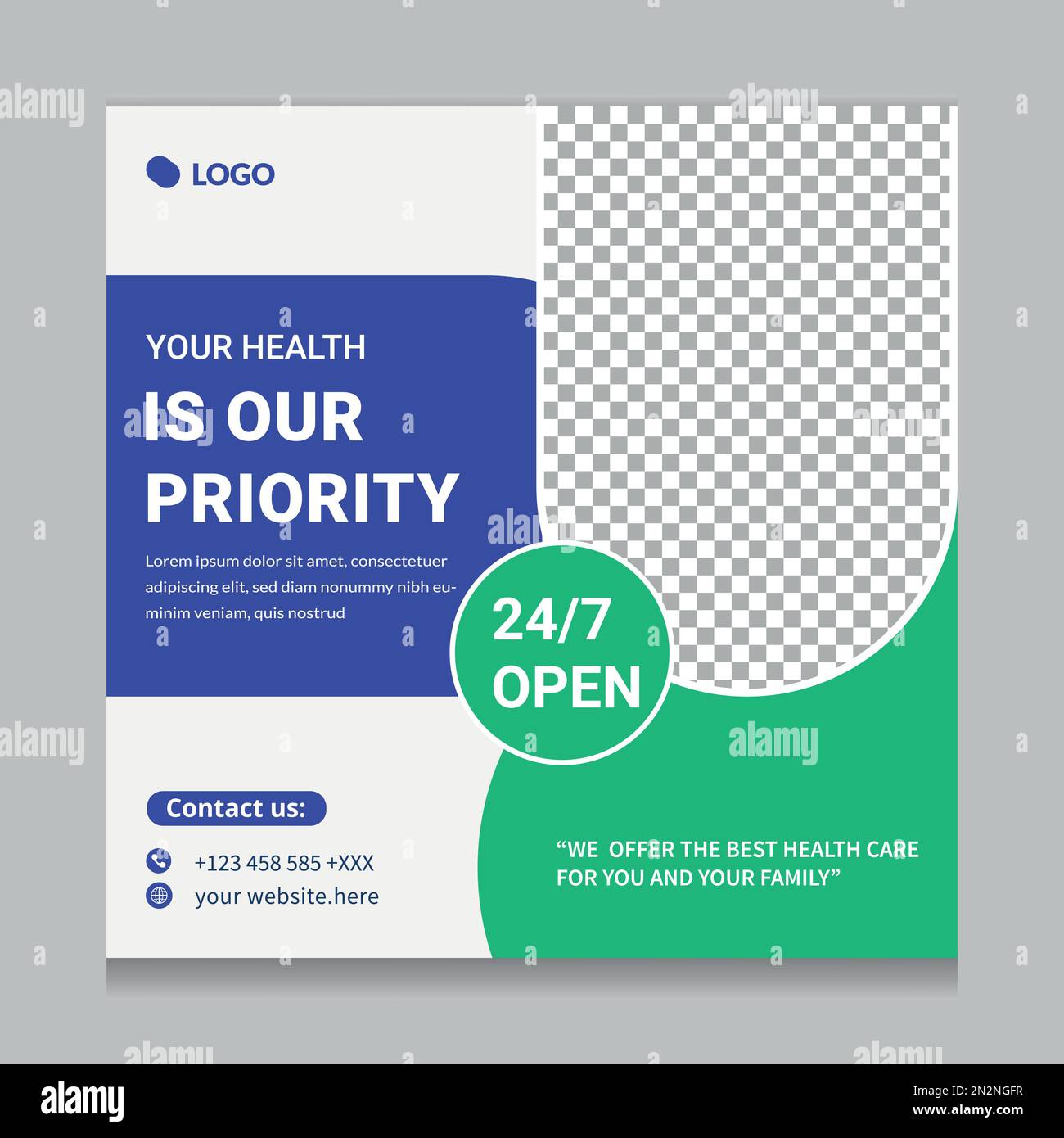 Medical Health care social media post template. flyer, web banner