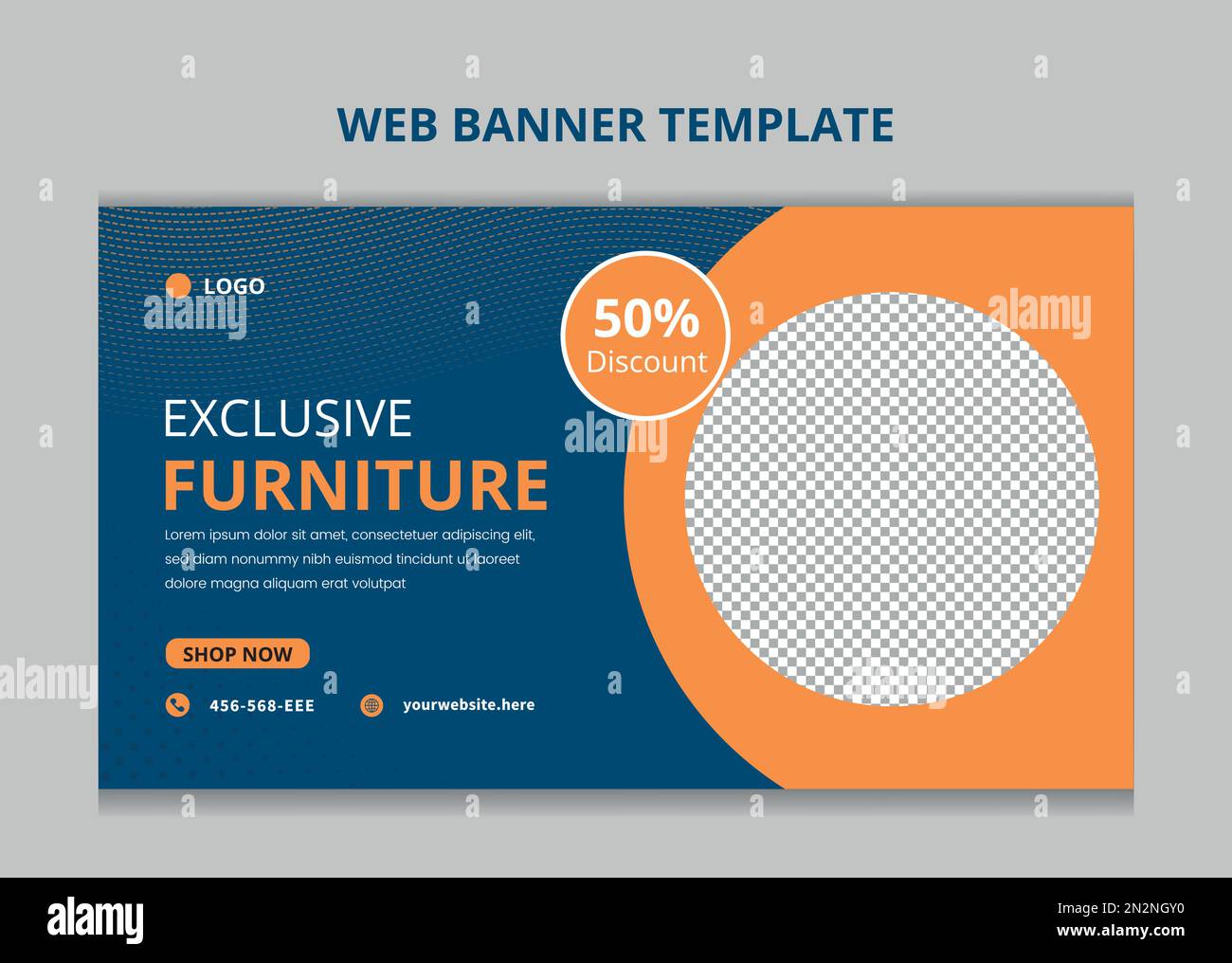 Modern Furniture web banner template Stock Vector Image Art Alamy