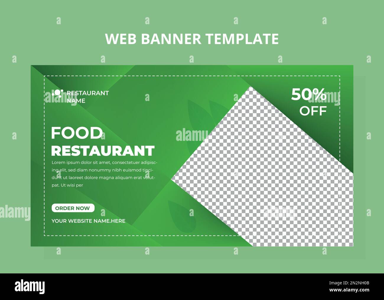 Food Restaurant Web Banner Template. Stock Vector