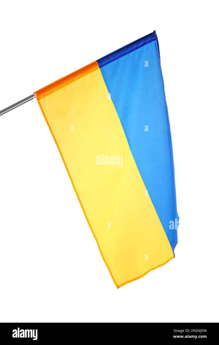National flag of Ukraine isolated on white Stock Photo