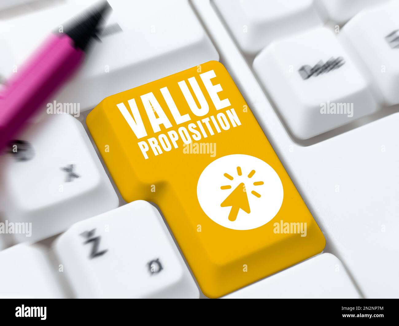 Hand writing sign Value Proposition. Concept meaning service make company or product attractive