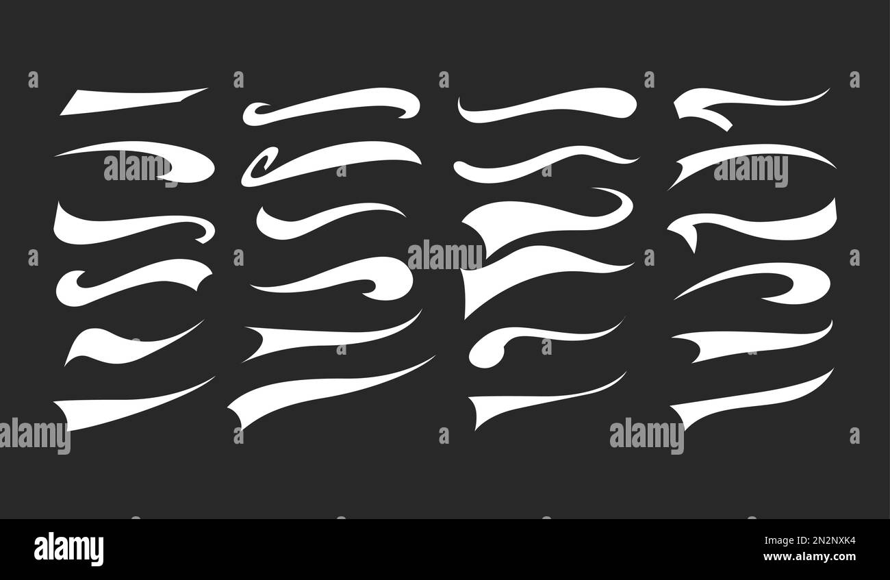 Text Swooshes Collection. Tail Typography Retro Font Graphic