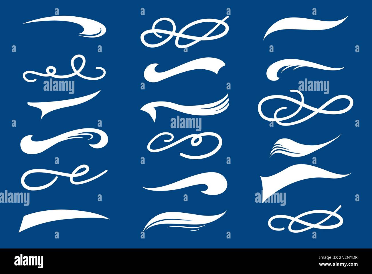 Calligraphic swoosh tail set, underline marker strockes. Sport logo ...