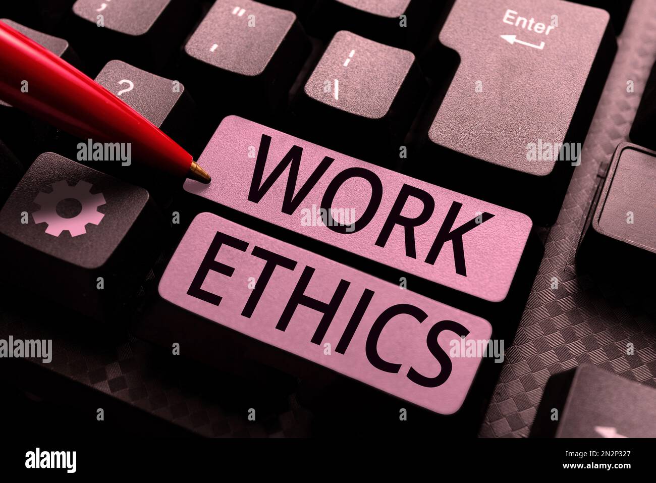 Handwriting text Work Ethics. Word Written on A set of values centered ...