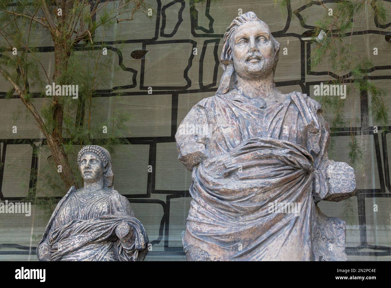 Artemisia II and Maussollos statues in Bodrum, Turkey Stock Photo