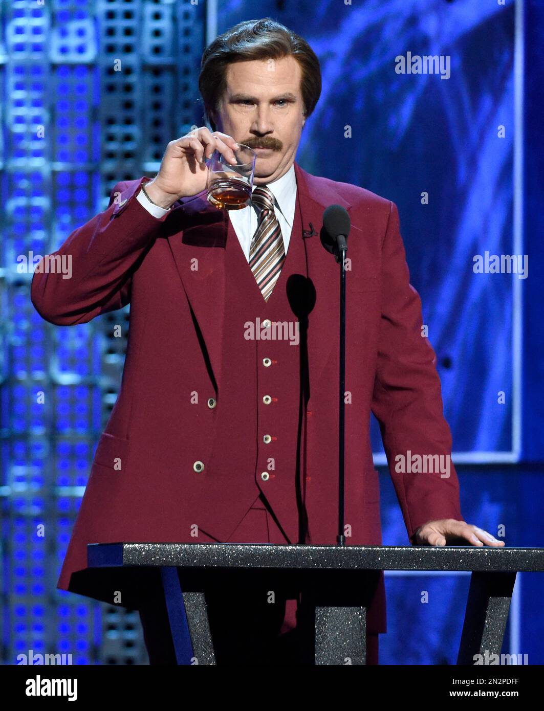 Will Ferrell appears in character as Ron Burgundy from "The Anchorman