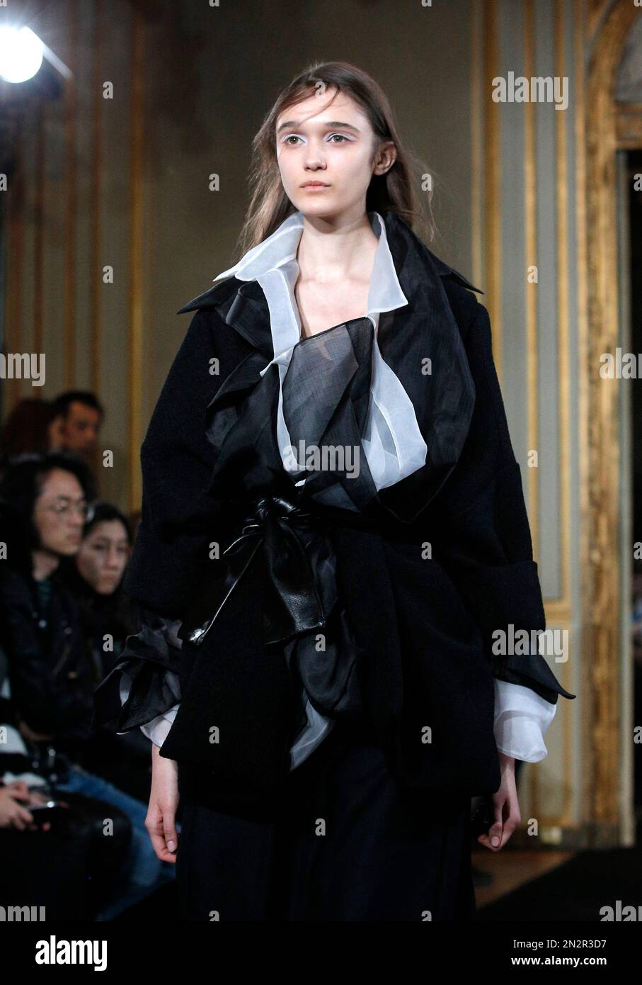 korean dress style 2015 A model wears a creation for South Korean fashion designer Moon Young Hee's  fall-winter 2015-2016 ready to wear fashion collection, presented at Paris  fashion week, Paris, France, Wednesday, March 11, 2015. (AP