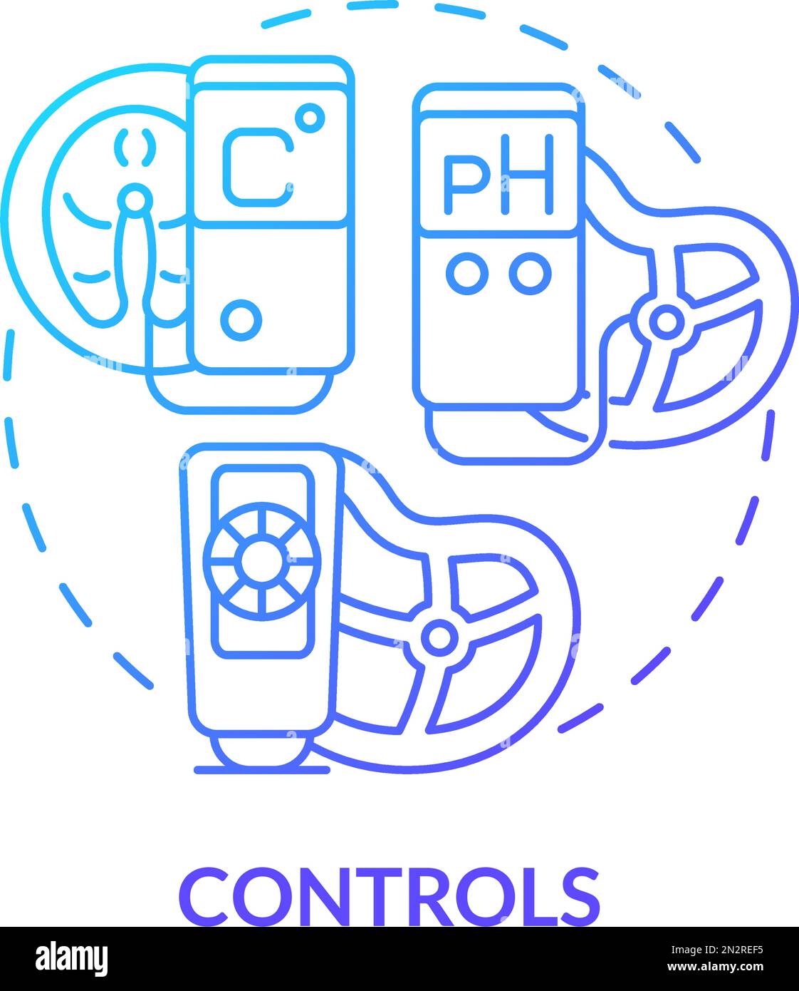 Controls blue gradient concept icon Stock Vector