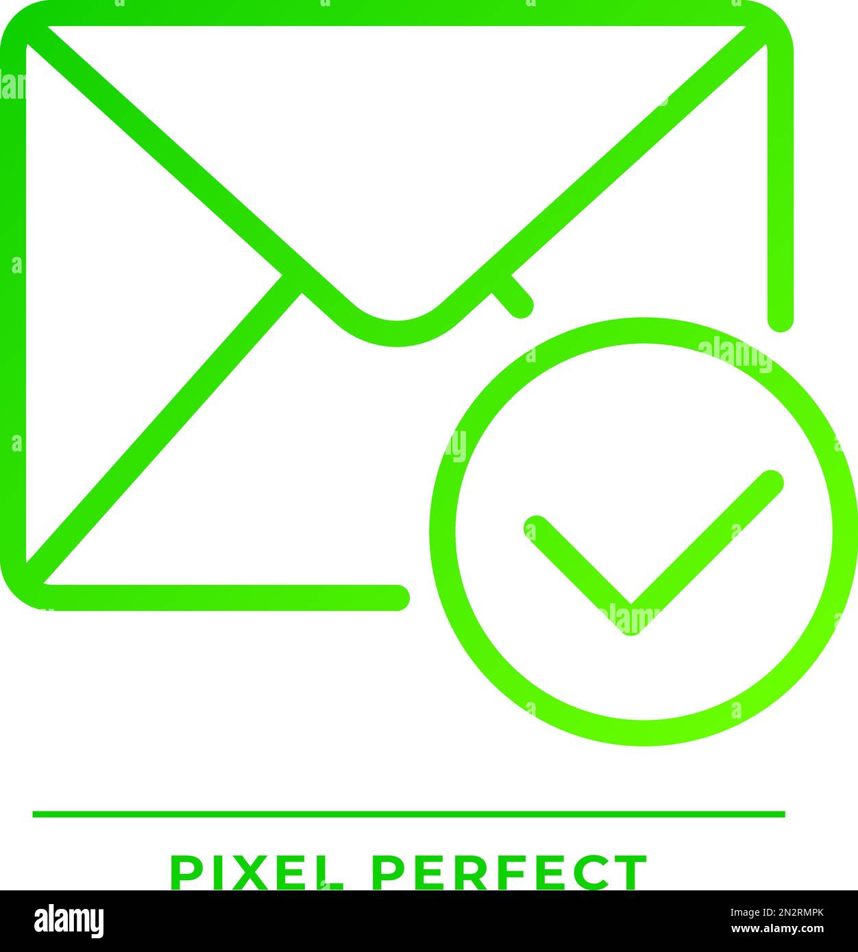 Envelope with checkmark pixel perfect gradient linear vector icon Stock Vector
