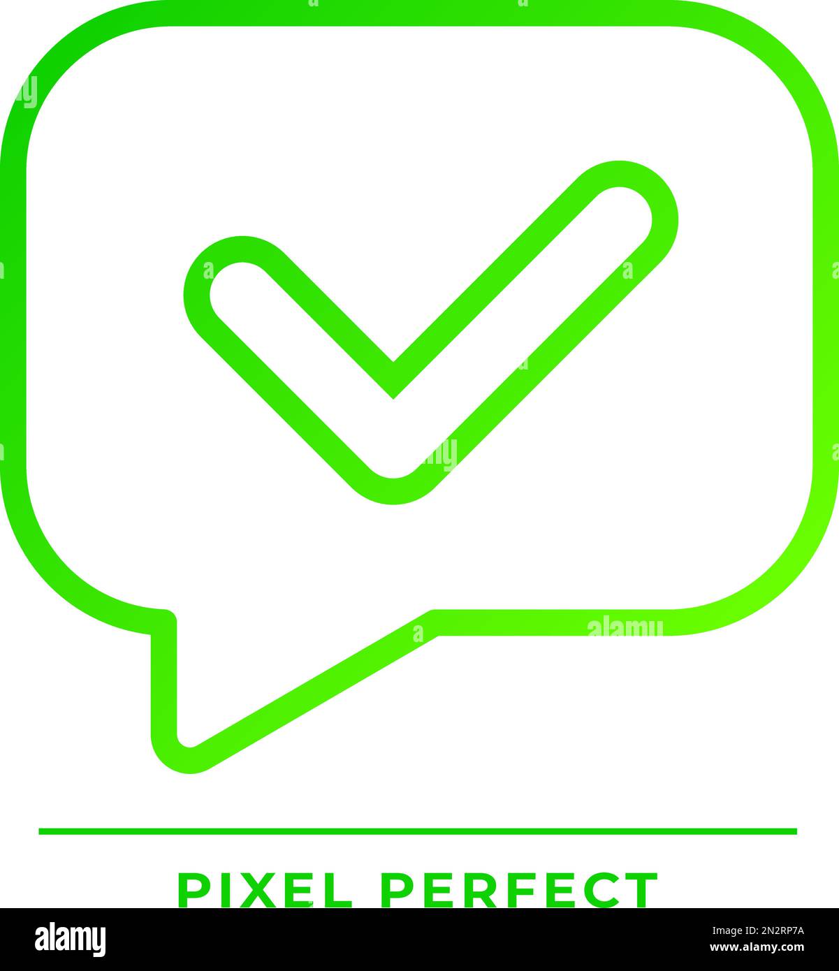 Speech bubble with tick pixel perfect gradient linear vector icon Stock Vector