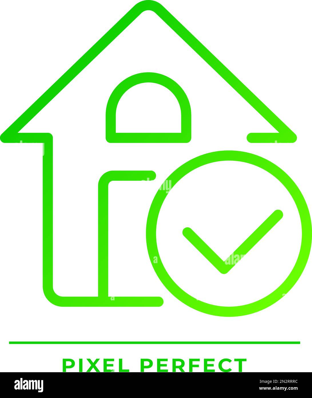 House verification pixel perfect gradient linear vector icon Stock Vector