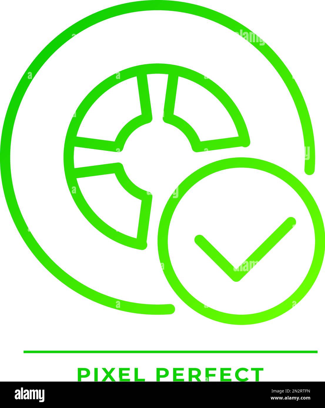 Vehicle tire safety pixel perfect gradient linear vector icon Stock Vector