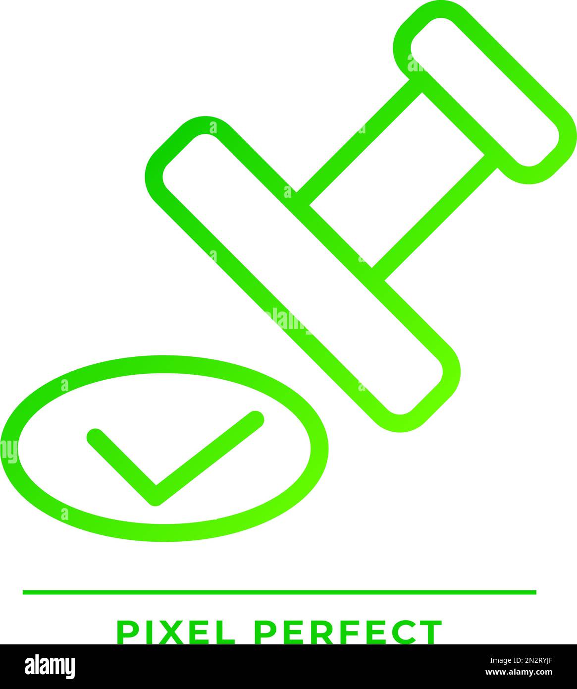 Approval stamp pixel perfect gradient linear vector icon Stock Vector