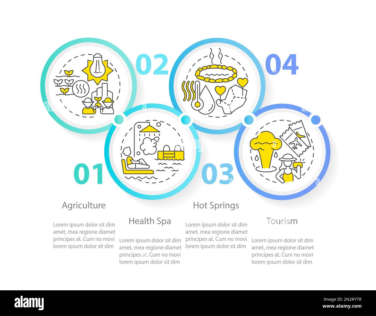 Usage of geothermal energy circle infographic template Stock Vector ...