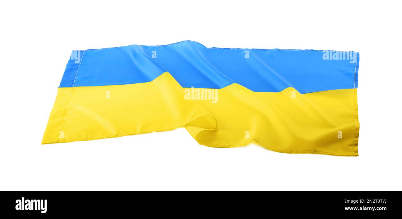 National flag of Ukraine isolated on white Stock Photo