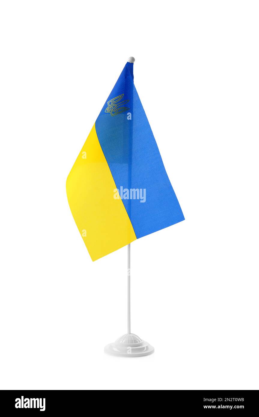 National flag of Ukraine isolated on white Stock Photo