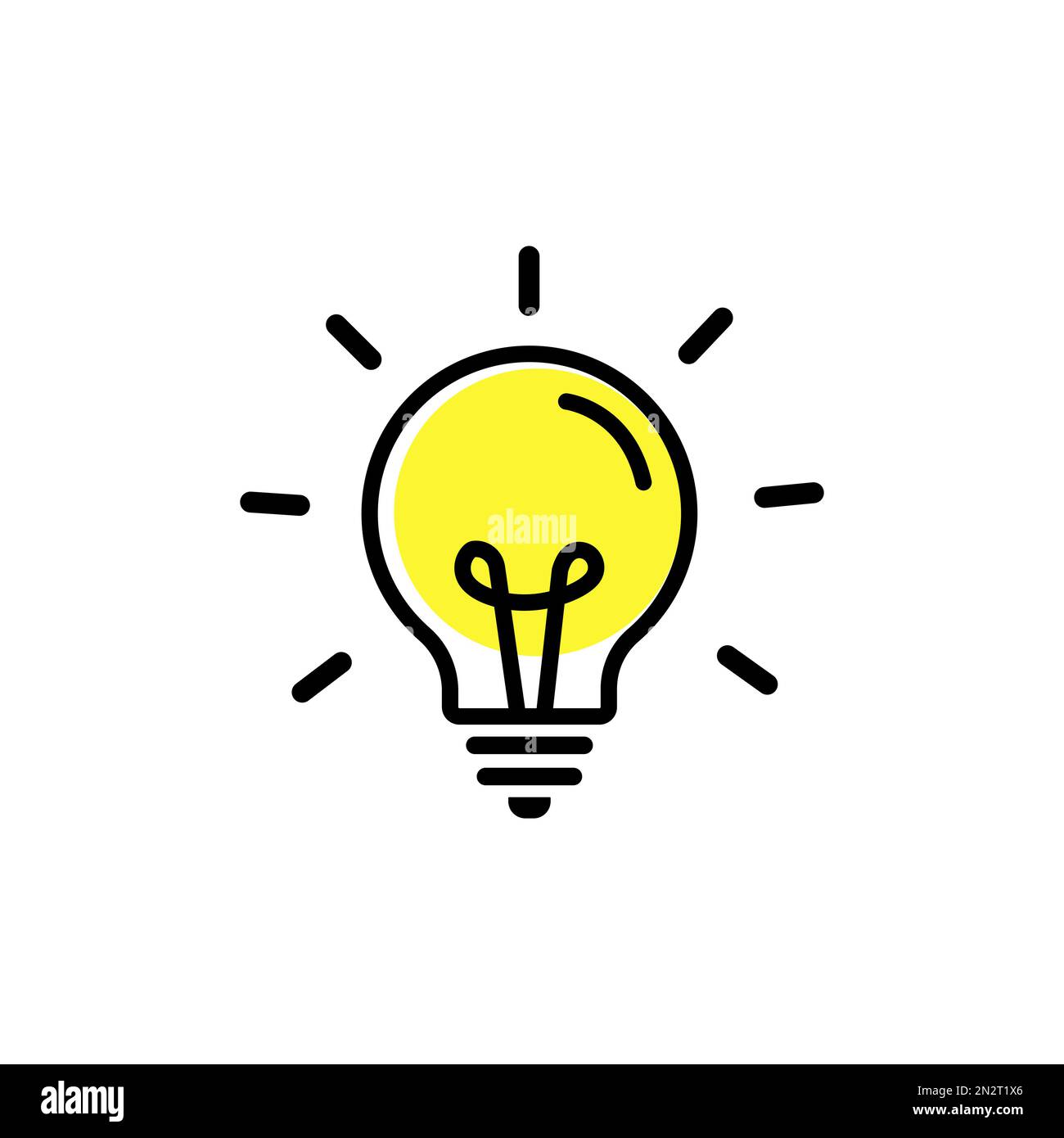 Lightbulb icon vector. Outline bulb, creative ideas, solution icon symbol design Stock Vector