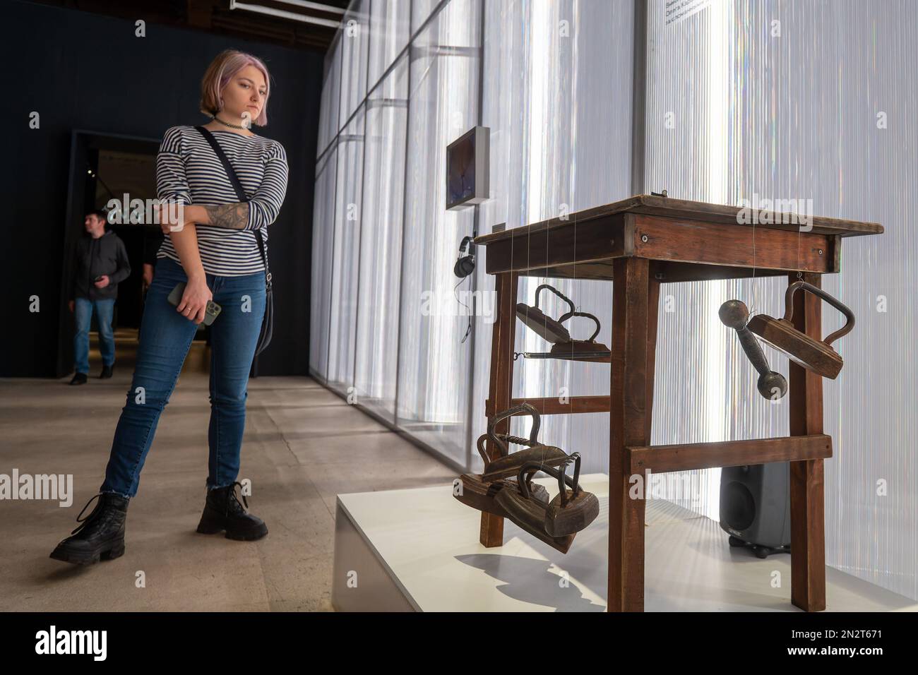 Moscow. An analog synthesizer of Utyugon at an exhibition Utyugon the