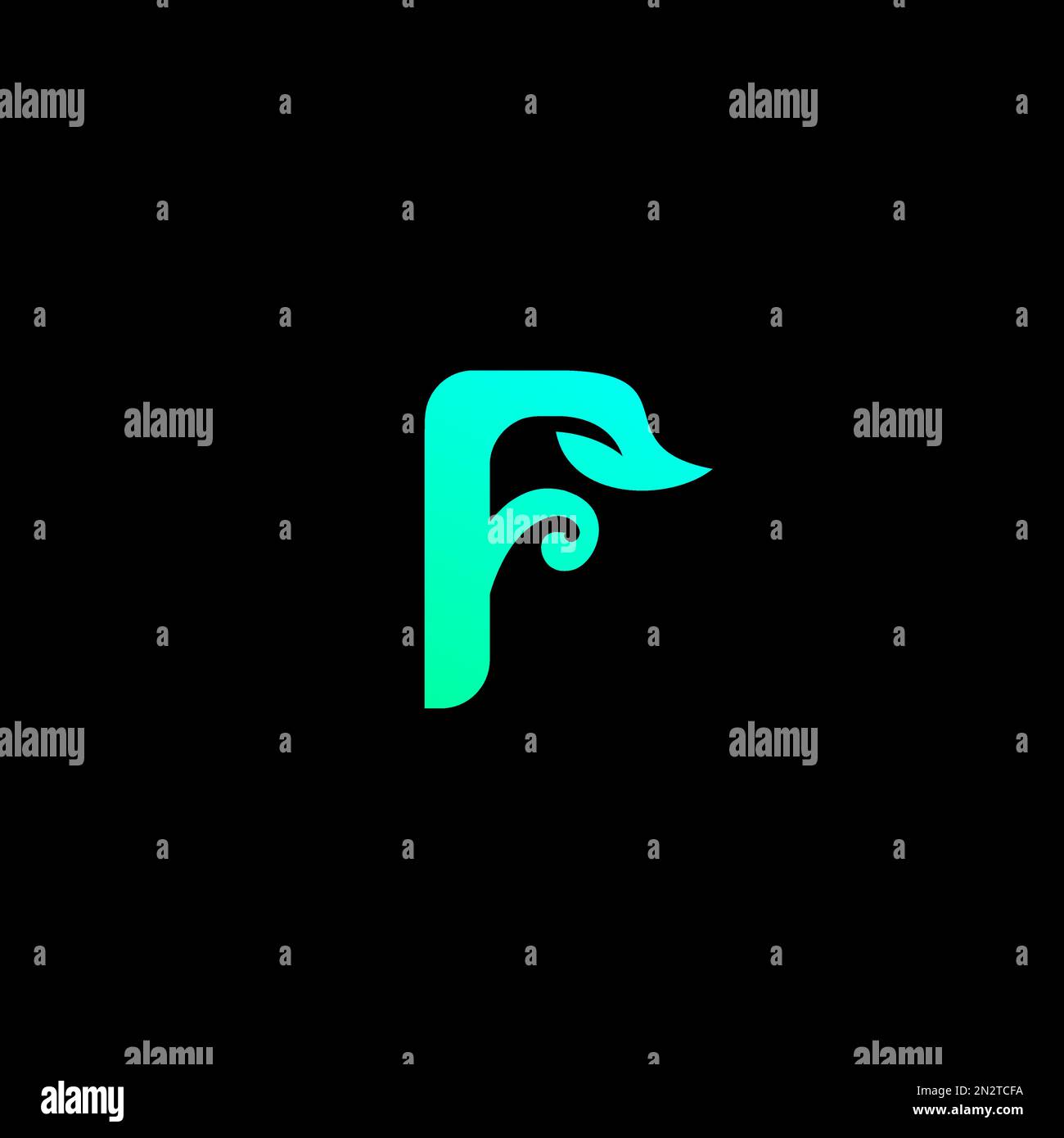 F Leaf Logo Design. Leaf Icon Stock Vector