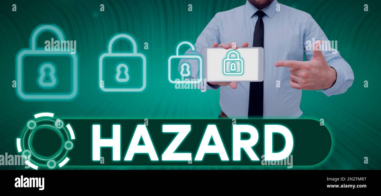 Conceptual display Hazard, Business overview account or statement ...
