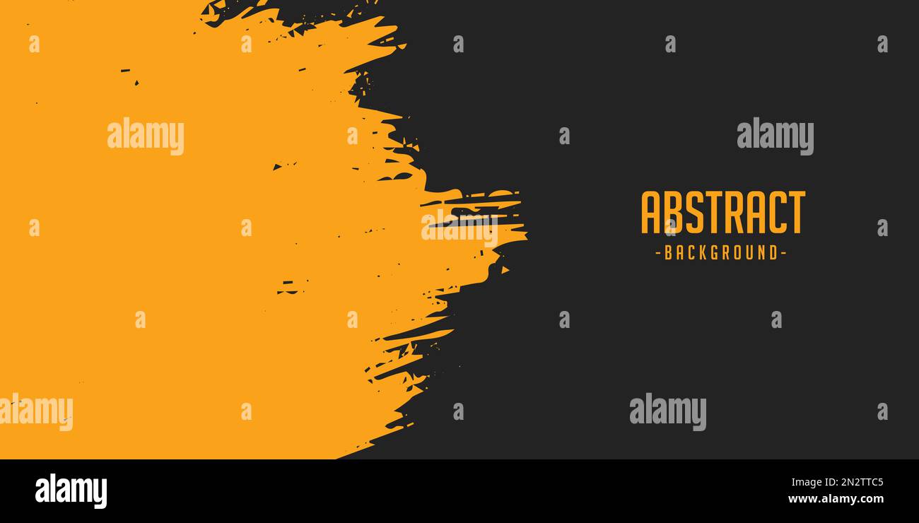Abstract black and yellow brush background. Eps10 vector. Stock Vector