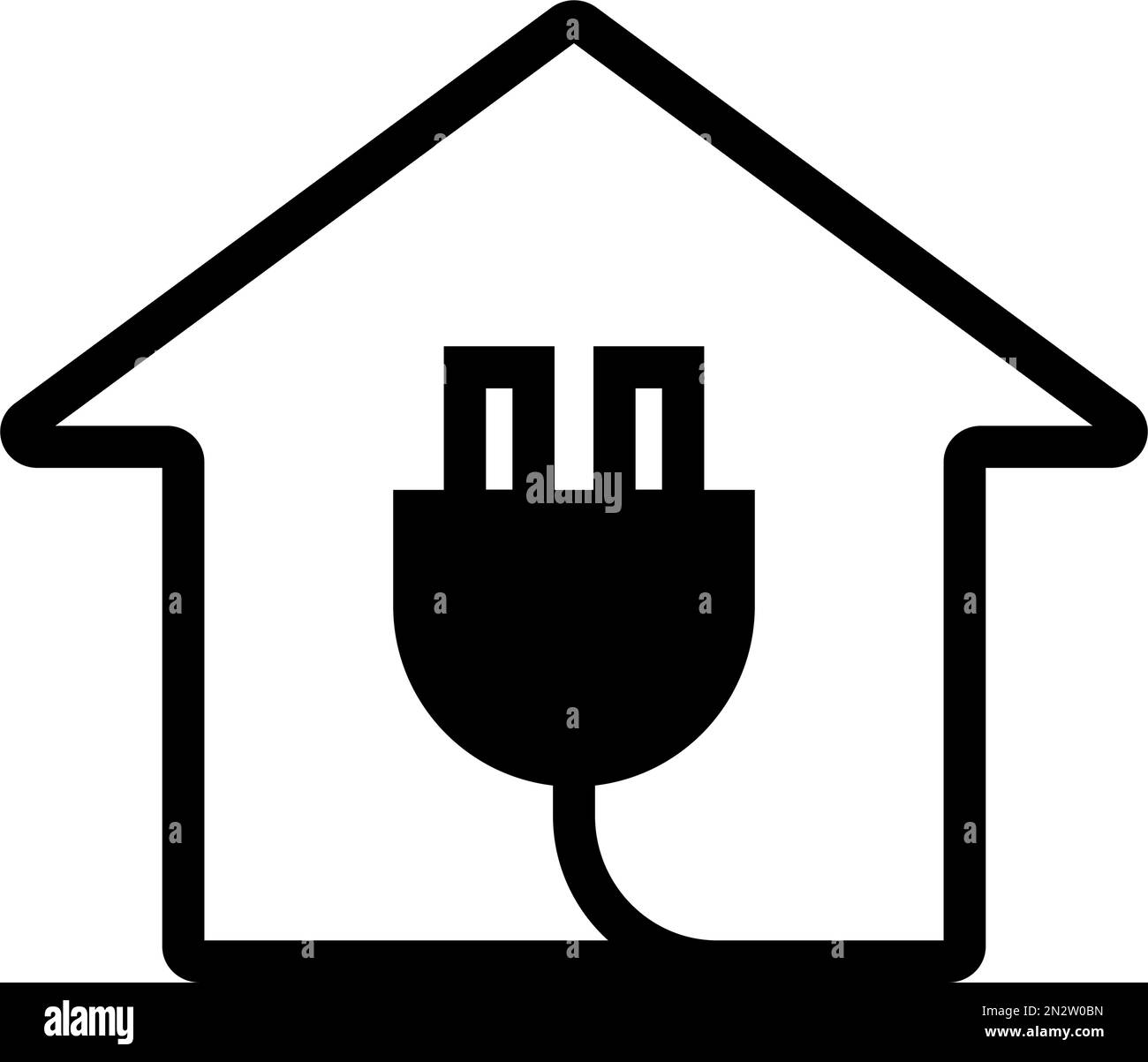 Building and outlet icons. Charging icon. Editable vector. Stock Vector