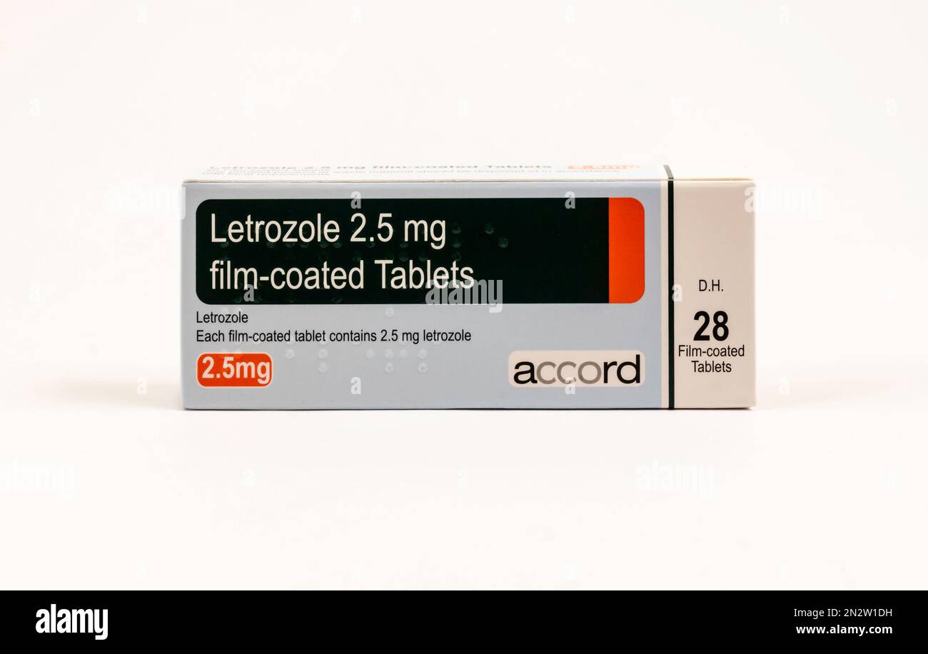 Letrozole: a medicine used for treating breast cancer. Stock Photo