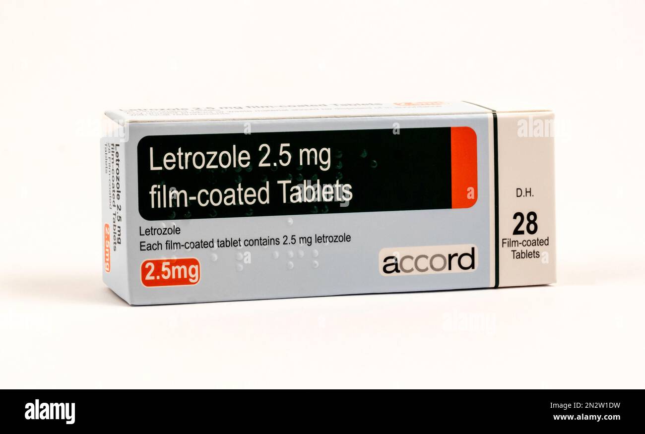 Letrozole: a medicine used for treating breast cancer. Stock Photo