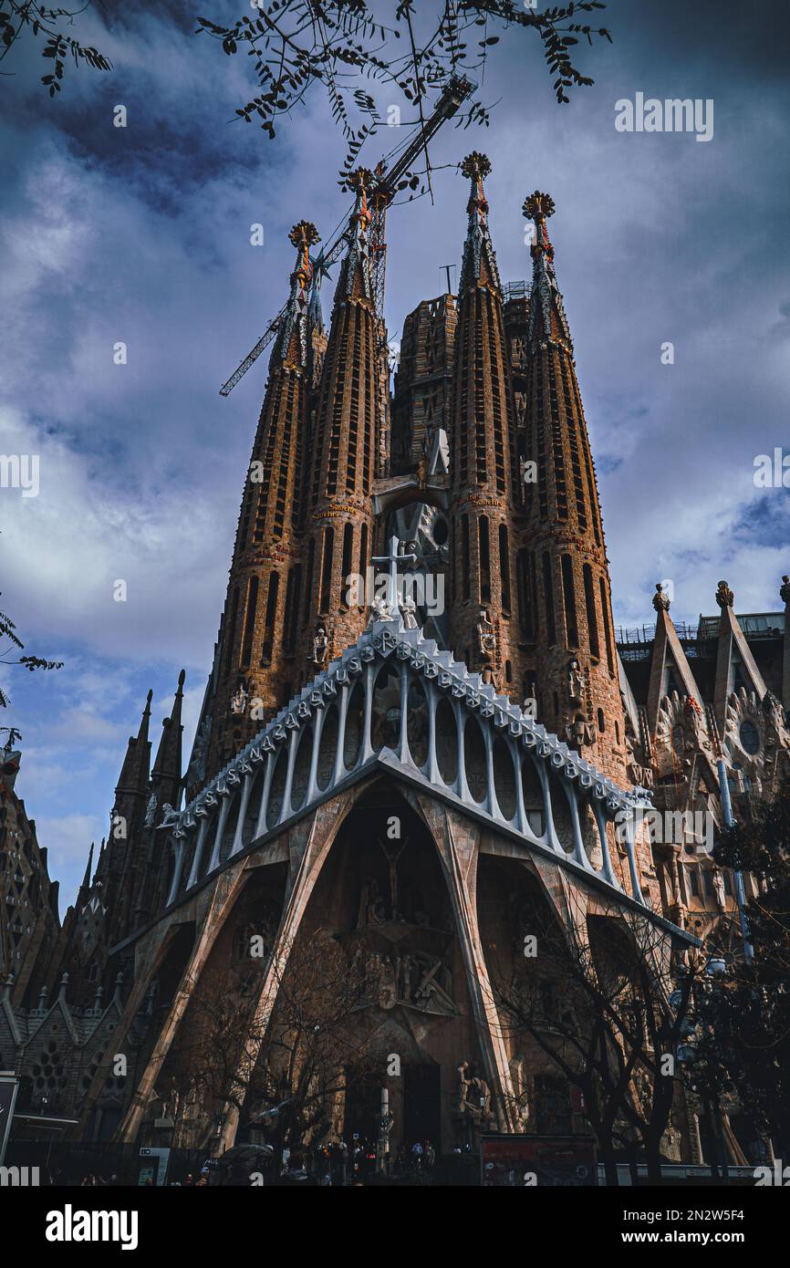 passion-tower-of-sagrada-familia-hi-res-stock-photography-and-images