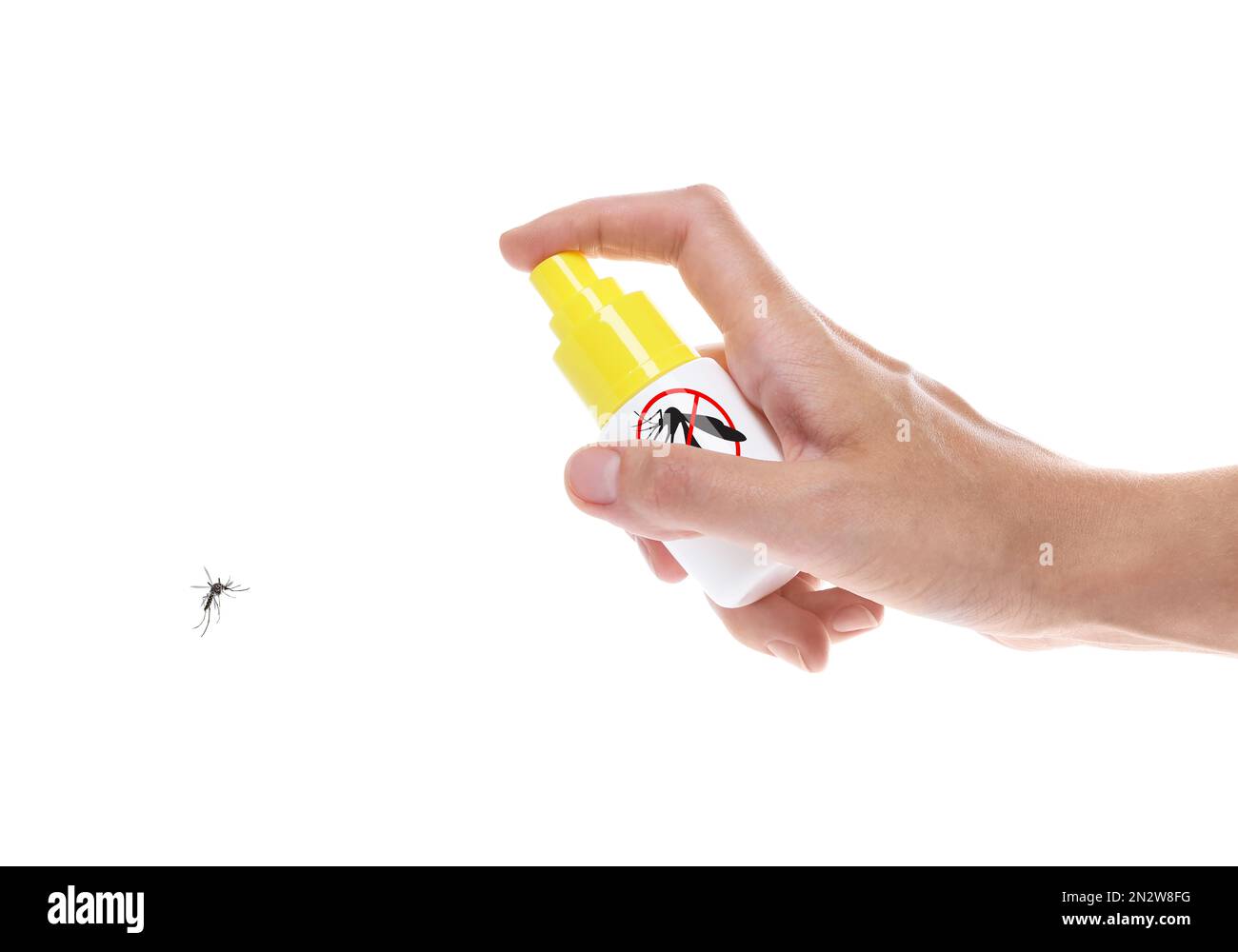 Spraying Hit Insect Woman mosquito spraying Cut Out Stock Images & Pictures - Alamy