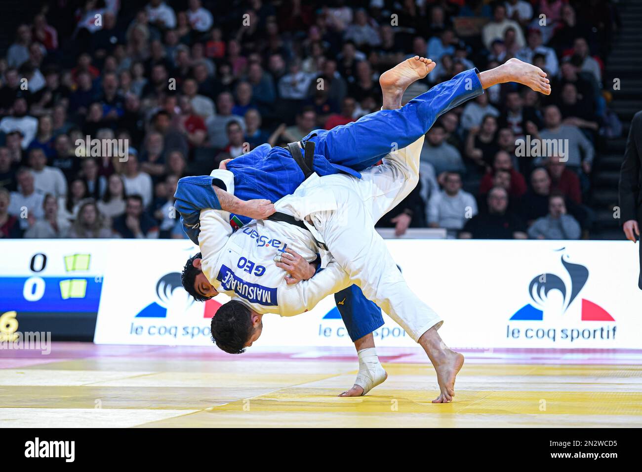 Luka Maisuradze (GEO) (uchimata or uchimata throw) during the Paris