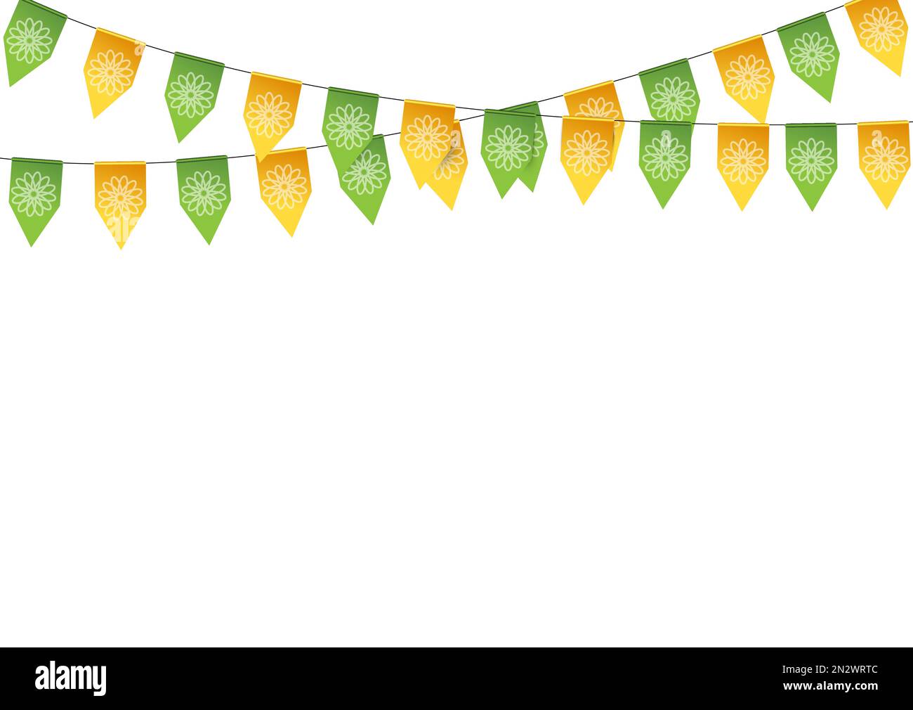 Bunting flag on white background. Stock Vector