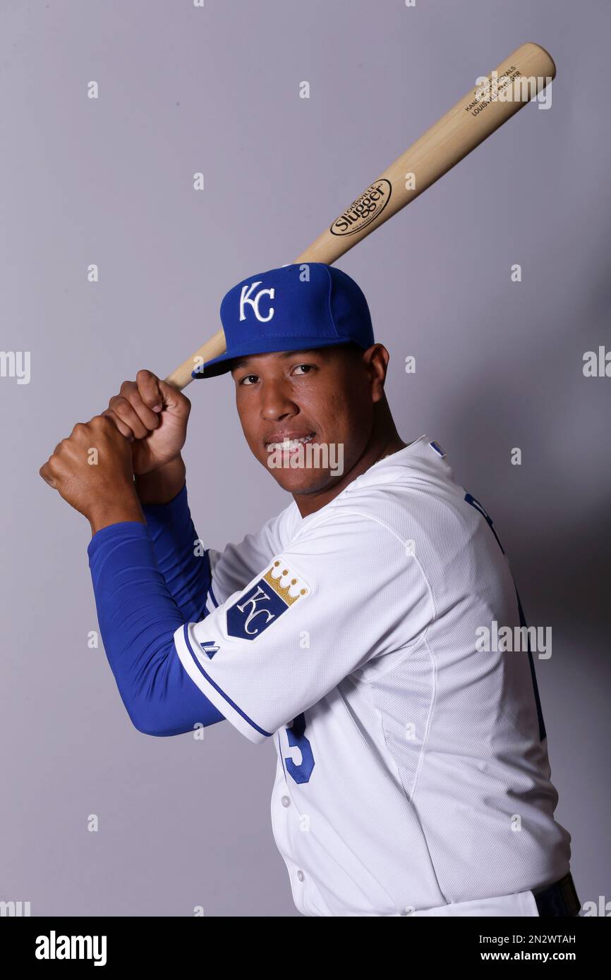 This is a 2015 photo of Salvador Perez of the Kansas City Royals baseball  team. This image reflects the Kansas City Royals active roster as of  Friday, Feb. 27, 2015, when this