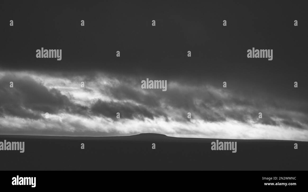 Cloudy sky landscape background Black and White Stock Photos & Images ...