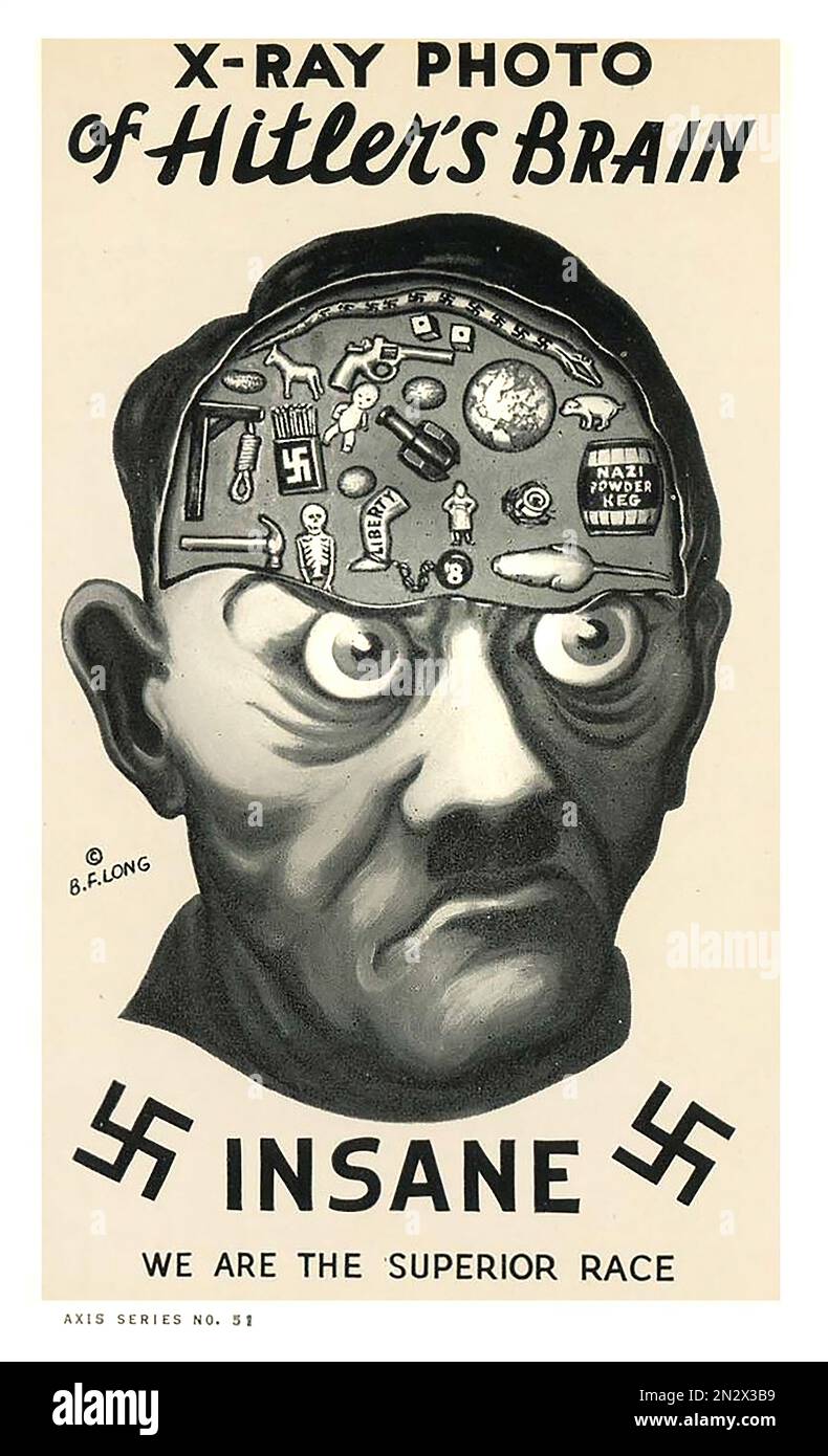 1942 Hitler's Brain! - World War II - Comic style U.S propaganda