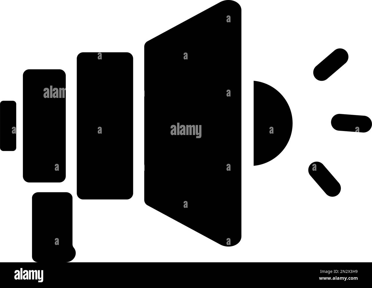 Pop megaphone silhouette icon. Editable vector. Stock Vector