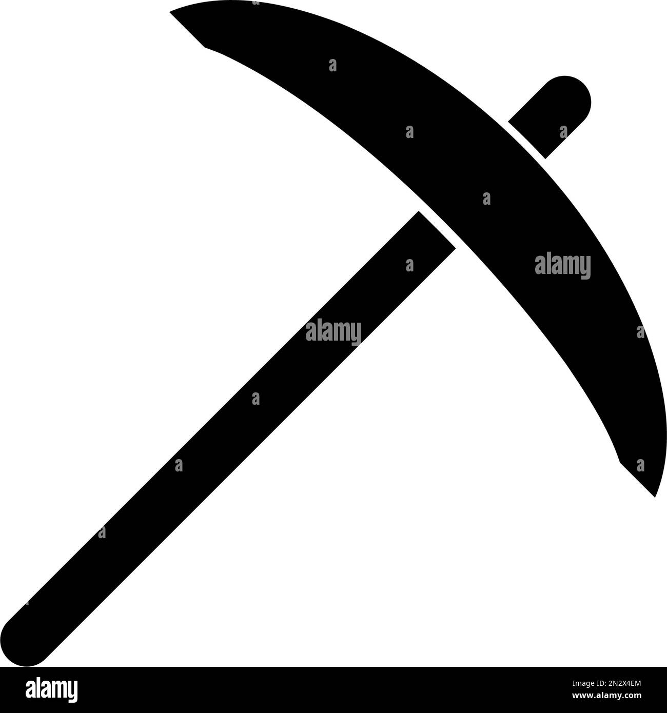 Pickel silhouette icon. Mining tool. Editable