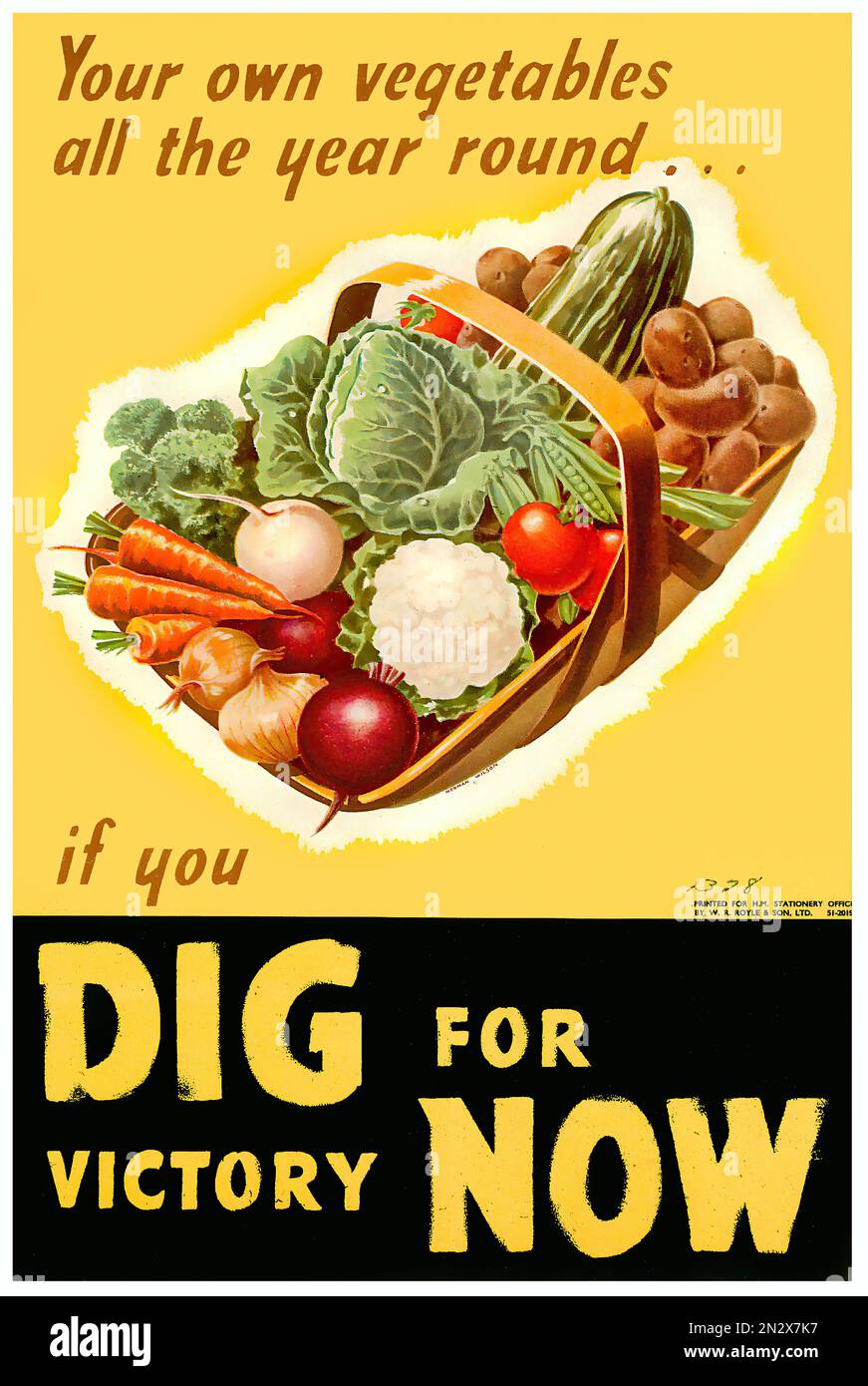 1943   dig for Victory ! - World War II - U.S propaganda Poster Stock Photo