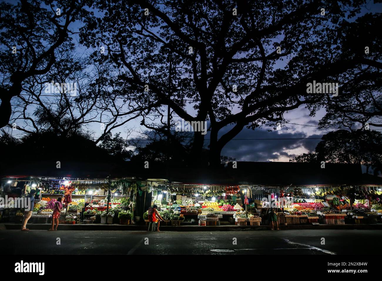 Quezon City, Philippines. 7th Feb, 2023. A row of vegetable and fruit stands are seen in Quezon City, the Philippines, Feb. 7, 2023. Inflation in the Philippines accelerated to 8.7 percent in January year-on-year, the highest monthly rate since November 2008, the Philippine Statistics Authority (PSA) said on Tuesday. Credit: Rouelle Umali/Xinhua/Alamy Live News Stock Photo