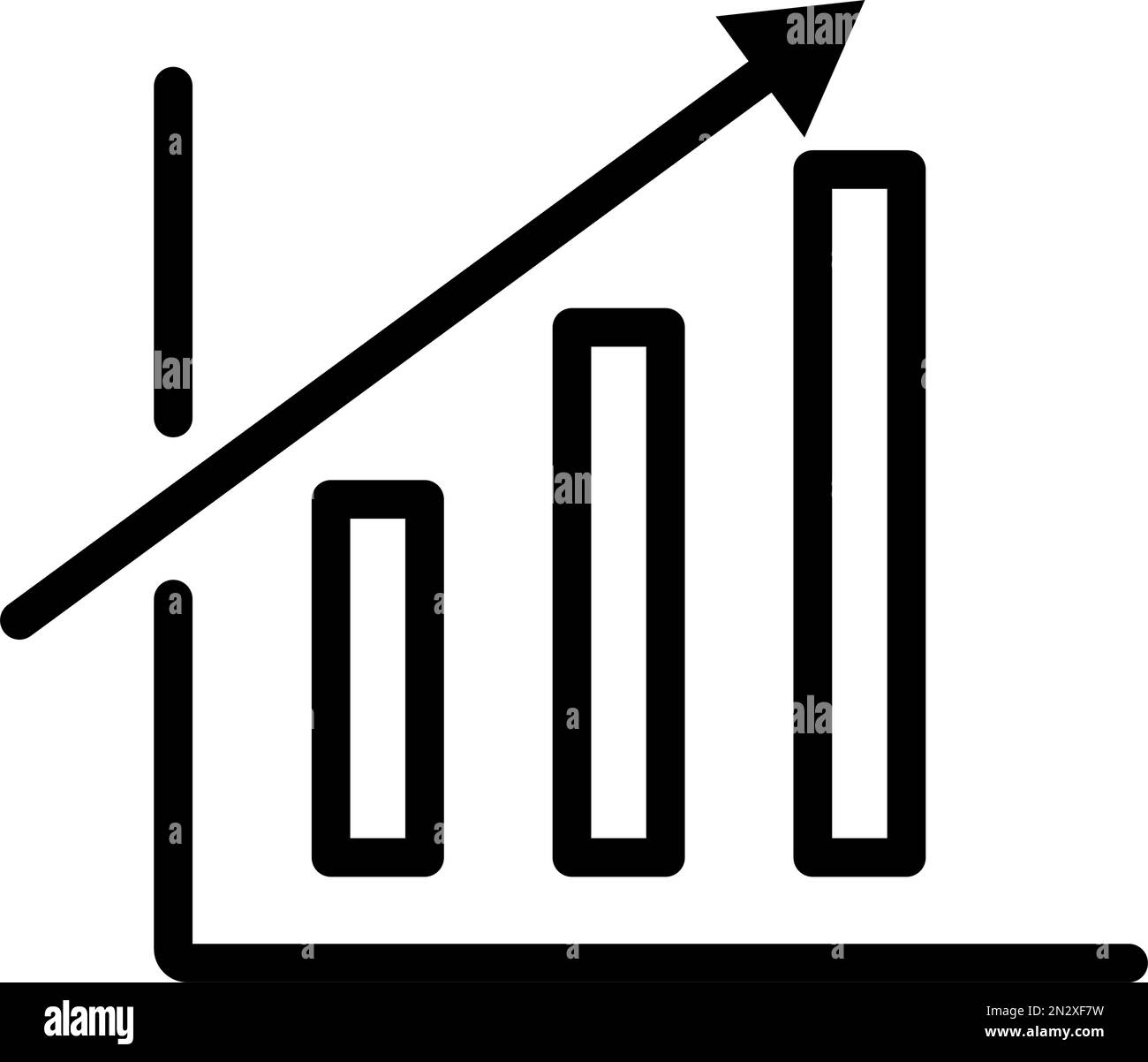 Simple bar graph. Statistics and growth. Editable vector. Stock Vector