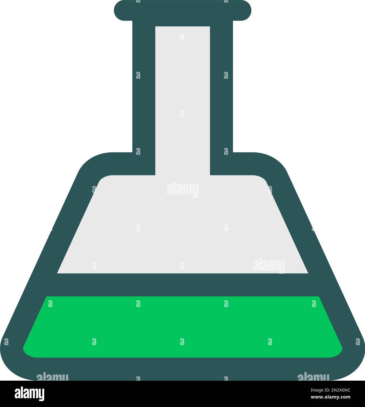 Triangular flask icon of a chemistry experiment. Editable vector. Stock Vector