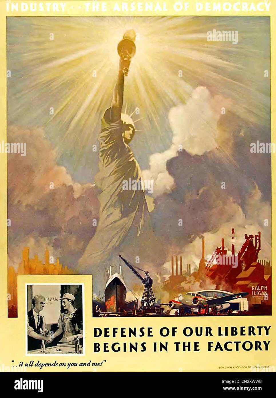 arsenal of democracy - World War II - U.S propaganda Poster Stock Photo