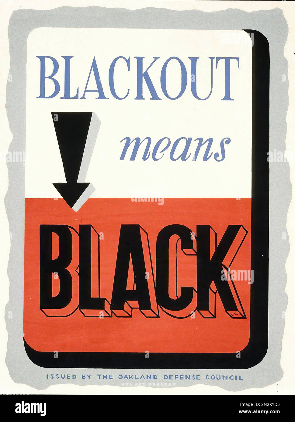 Blackout means black ! World War II U.S propaganda Poster Stock