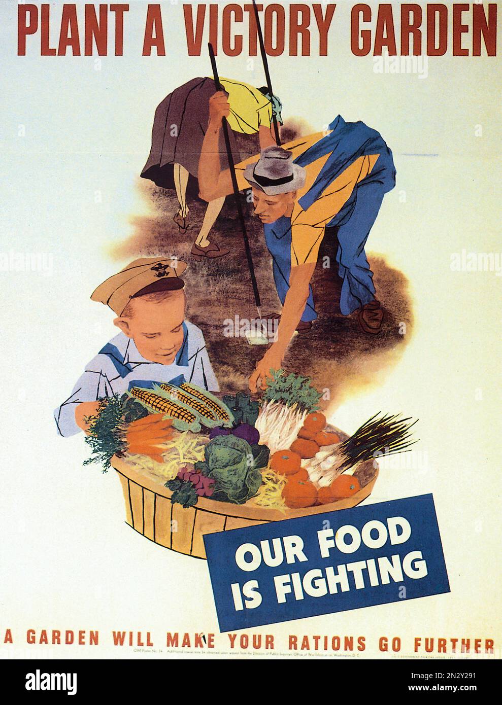 Plant a Victory Garden World War II U.S propaganda Poster Stock