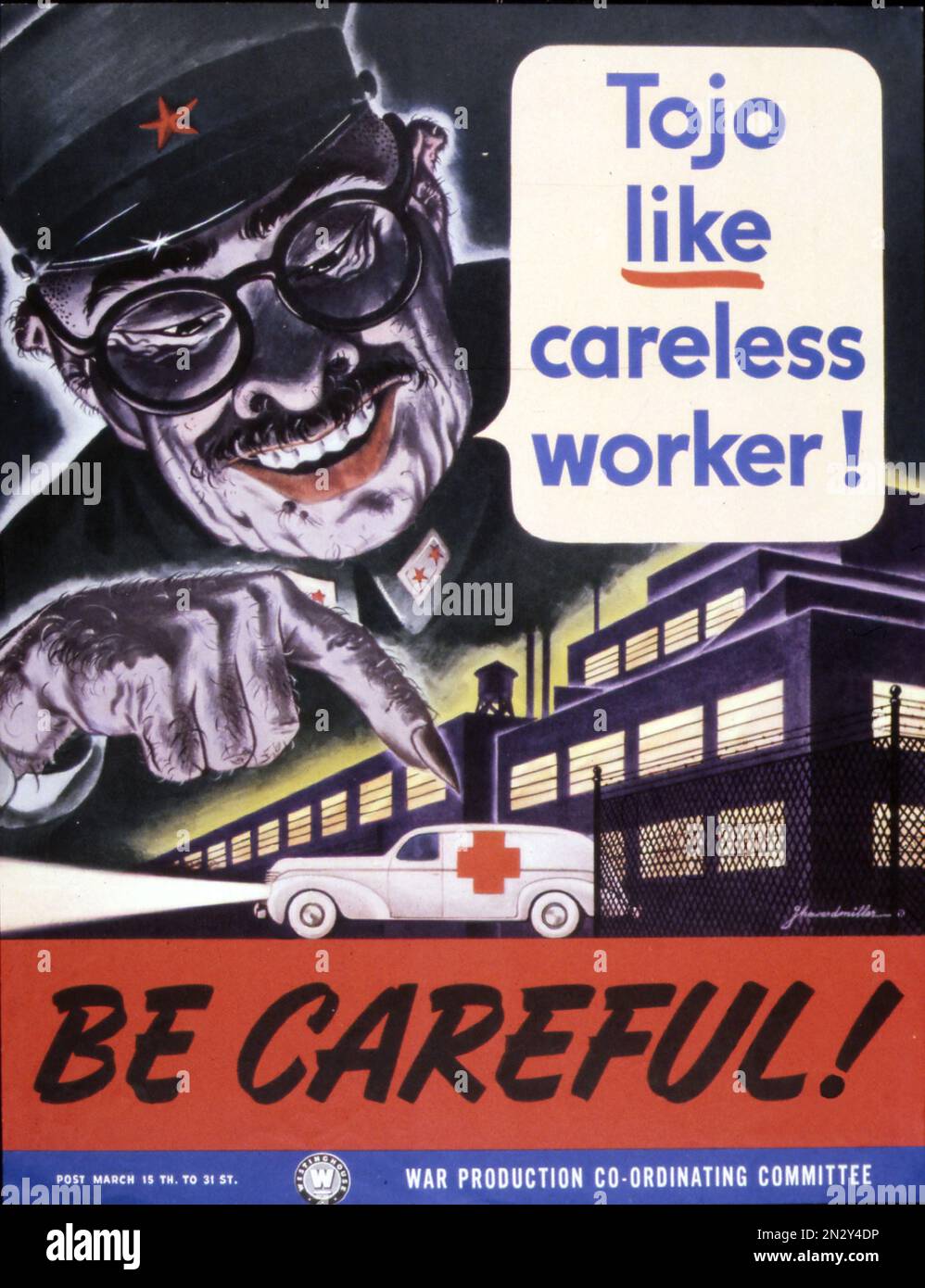 Tojo Like Careless Worker - Comic style US Propaganda Poster - WWII ...