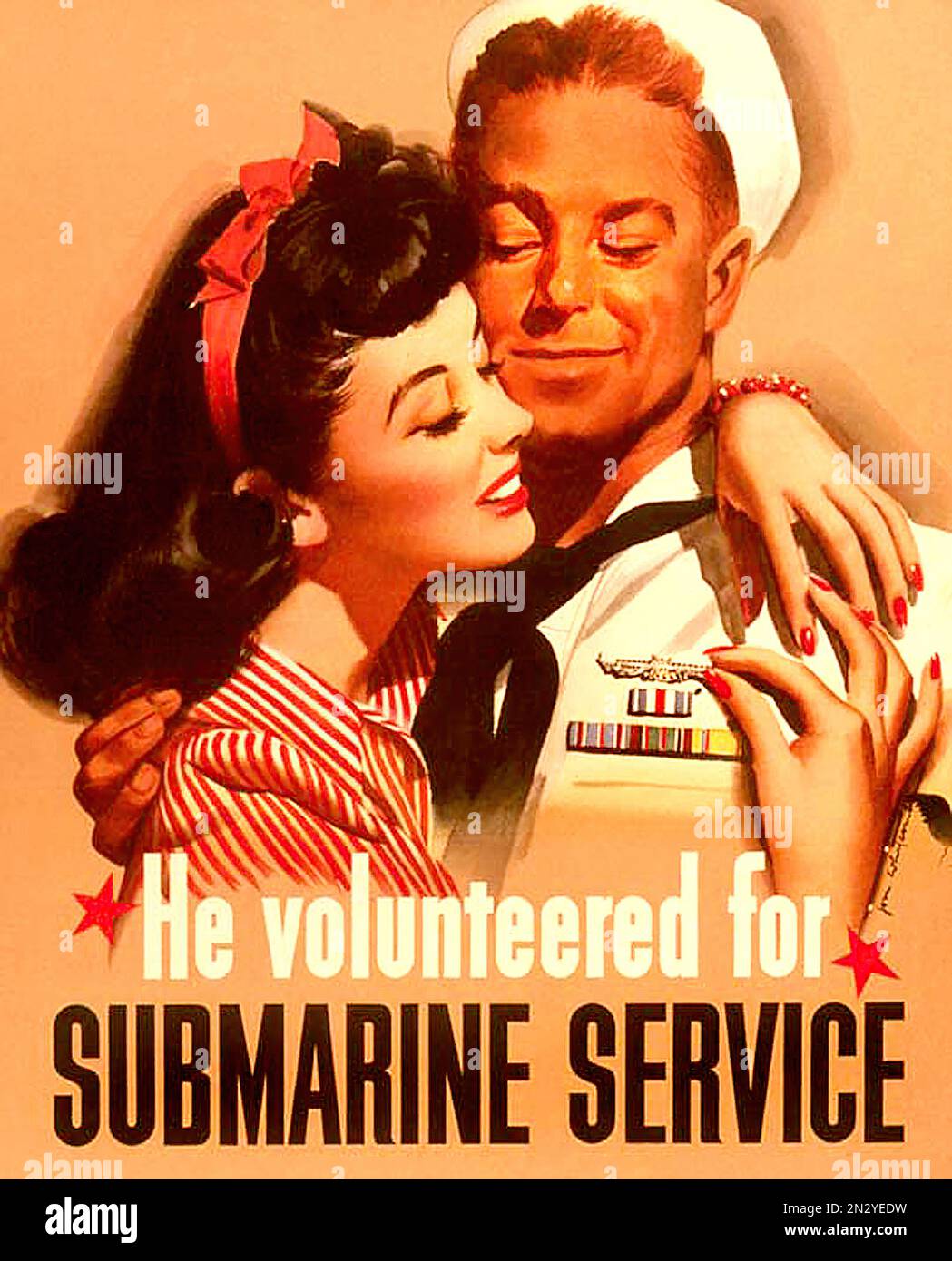 Volunteered for submarine service  - World War II - U.S propaganda Poster Stock Photo