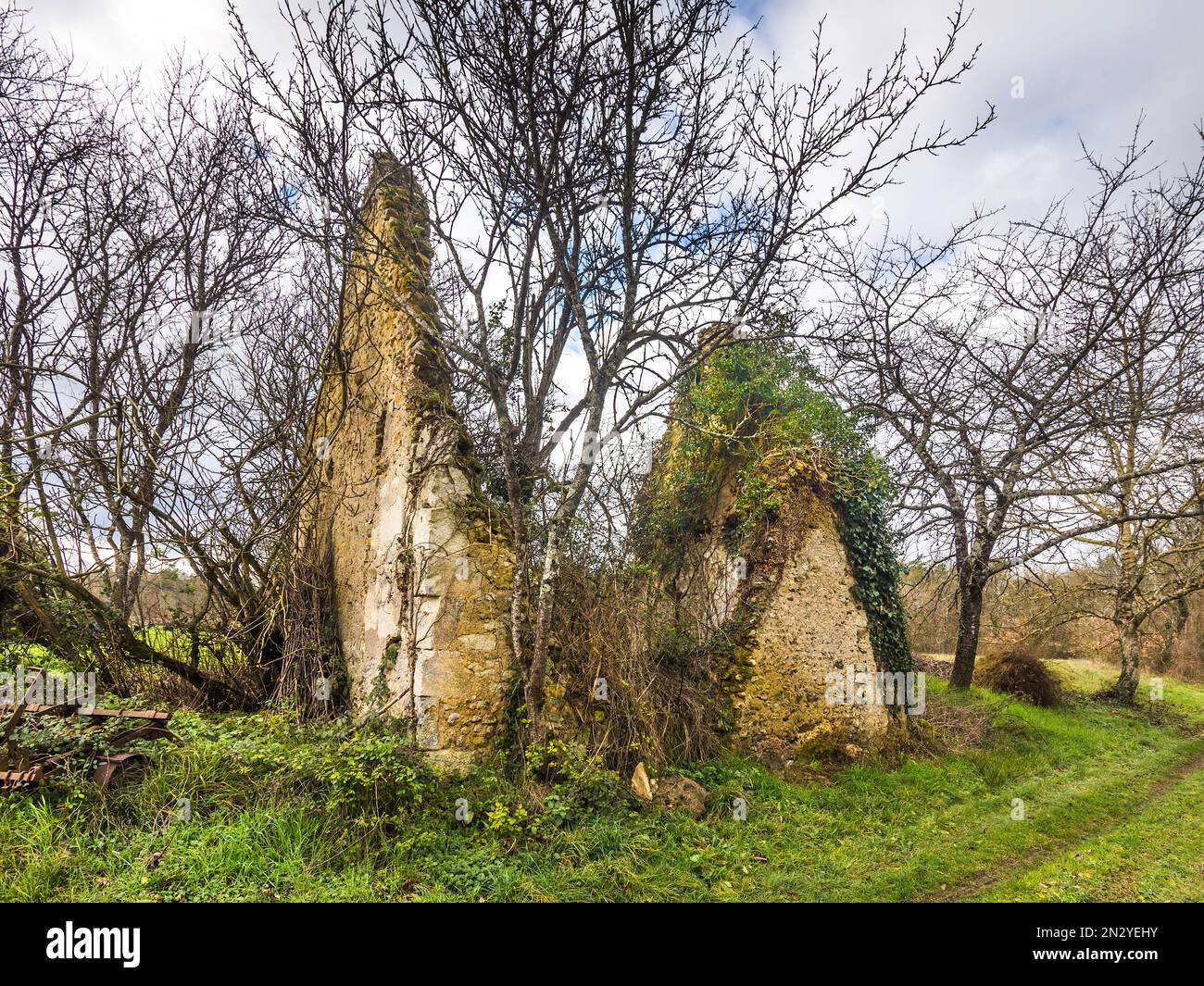 ruined-farm-building-with-only-walls-remaining-france-stock-photo-alamy