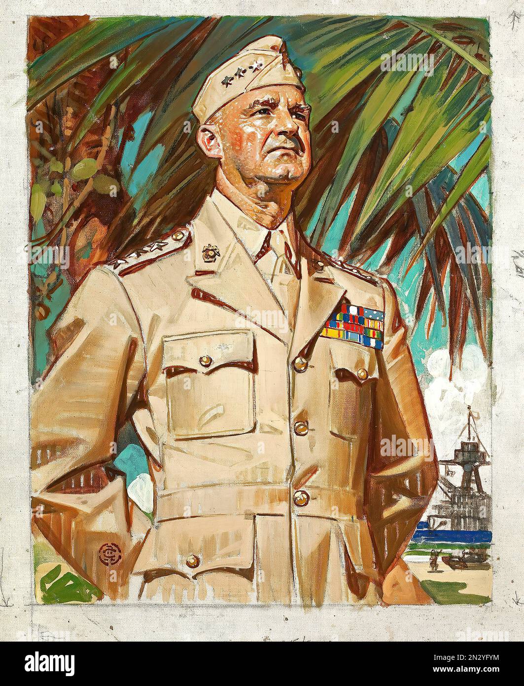 1943 Gen. Alexander Vandegrift World War II U.S propaganda Poster