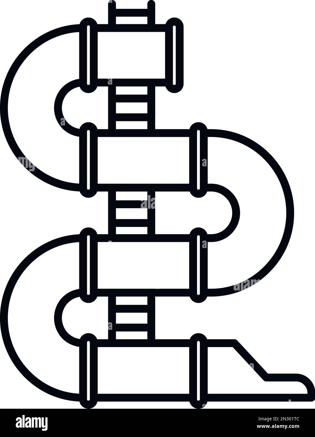 Pool tube icon outline vector. Water park. Summer child Stock Vector